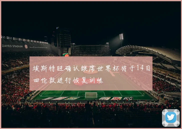 埃斯特旺确认缺席世界杯将于14日回伦敦进行恢复训练